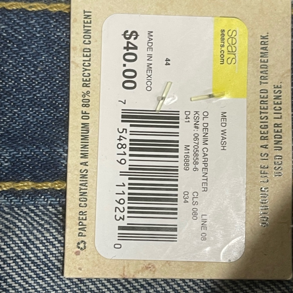 Outdoor life Carpenter Jeans Shorts Mens Size 44 - Picture 7 of 7